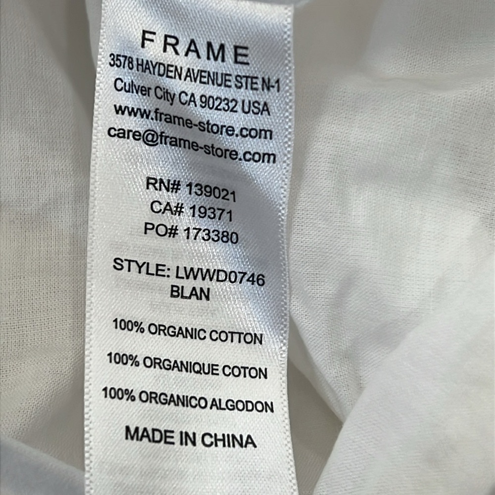 Frame Organic Cotton A-Line Dress Cotton-Poplin Midi‎ Dress Size Small - Picture 9 of 9